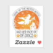 邪悪な魔女の家と犬の群れクール シール (シート)