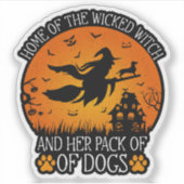 邪悪な魔女の家と犬の群れクール シール (正面)