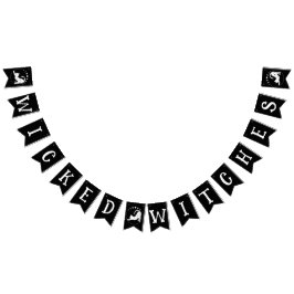 邪悪な魔女シナ猫ハロウィーン バンティングフラッグ