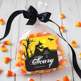 邪悪な魔女シルエットハロウィーン スクエアシール