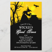 邪悪な魔女シルエットバジェットハロウィーン招待状 (正面)