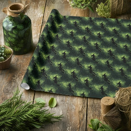 邪悪な魔女シルエットパターン ラッピングペーパー