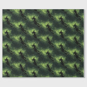 邪悪な魔女シルエットパターン(中) ラッピングペーパー (フラット)