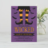 邪悪な魔女ハロウィーンエイジ誕生日 招待状 (スタンド正面)