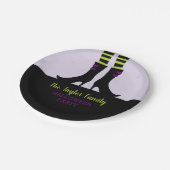 邪悪な魔女ブーツパーソナライズされたハローウィンパーティ ペーパープレート (アングル)