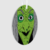 邪悪な魔女顔ハッピーハローウィン不気味 オーナメント (正面)