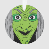 邪悪な魔女顔ハッピーハローウィン不気味 オーナメント (正面)