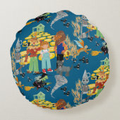 邪悪な魔女、かかしとライオンのパターン ラウンドクッション (裏面)