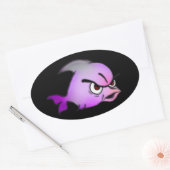 邪悪な魚 楕円形シール (封筒)