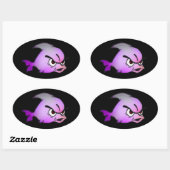 邪悪な魚 楕円形シール (シート)