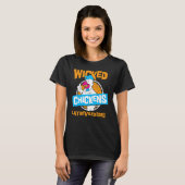 邪悪な鶏は悪魔の卵を産む 鶏 Tシャツ (正面フル)