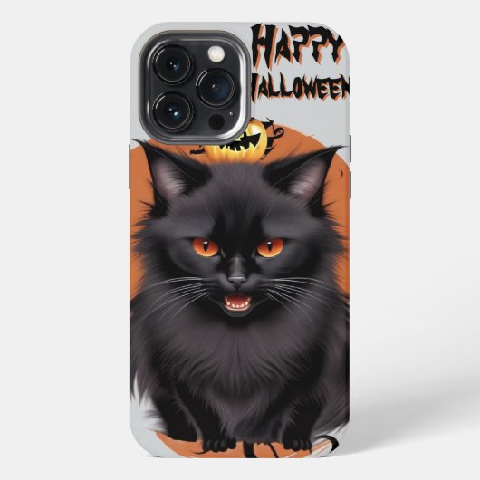 邪悪な黒猫のスマホケース iPhoneケース (裏面)