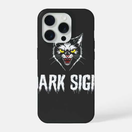 邪悪な黒猫のダークシジル ゴシックメタルアート iPhoneケース (裏面)