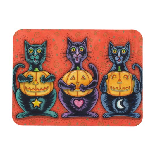 邪悪な黒猫のハロウィンの磁石の長方形を見ないで下さい マグネット (横)