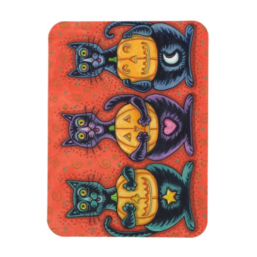 邪悪な黒猫のハロウィンの磁石の長方形を見ないで下さい マグネット (縦)