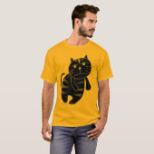 邪悪な黒猫のTシャツ Tシャツ (正面フル)