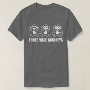 邪悪な3匹の賢い猿のTシャツを話すために聞くために見ないで下さい Tシャツ
