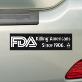 邪悪なFDA (黒) バンパーステッカー (車上)