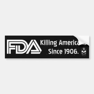 邪悪なFDA (黒) バンパーステッカー