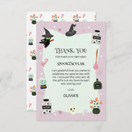  邪悪にキュートな緑の魔女 ハロウィン誕生日 サンキューカード