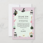 邪悪にキュートな緑の魔女 ハロウィン 誕生日 サンキューカード (正面)