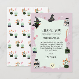 邪悪にキュートな緑の魔女 ハロウィン 誕生日 サンキューカード