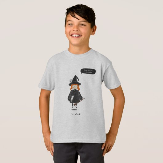 邪悪スタイリッシュな魔女Tシャツ Tシャツ (正面フル)