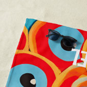 邪眼カラフルレッドブルービーチタオル ビーチタオル (インサイチュ)