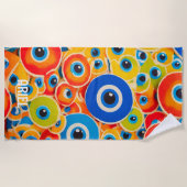 邪眼カラーのカラフルビーチタオル ビーチタオル (正面)