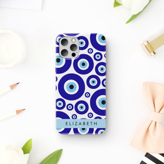 邪眼、ギリシャの目、トルコの目、マティ、あなたの名前 iPhone 16ケース