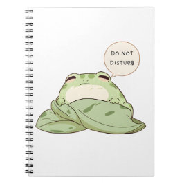 邪魔しないでください カエル 眠い かわいい デザイン ノートブック