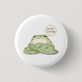 邪魔しないでください カエル 眠い かわいい デザイン 缶バッジ