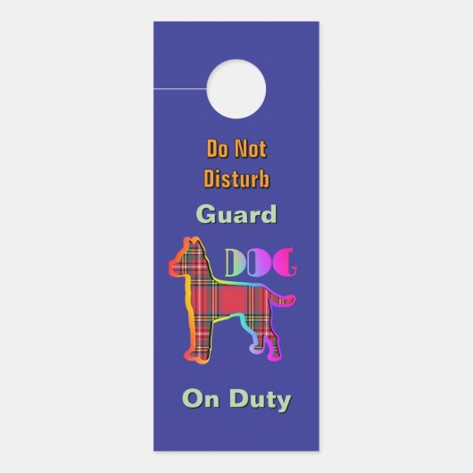 邪魔しないでください / ノックしてください / 守衛犬の任務 青 ドアノブサイン (正面)