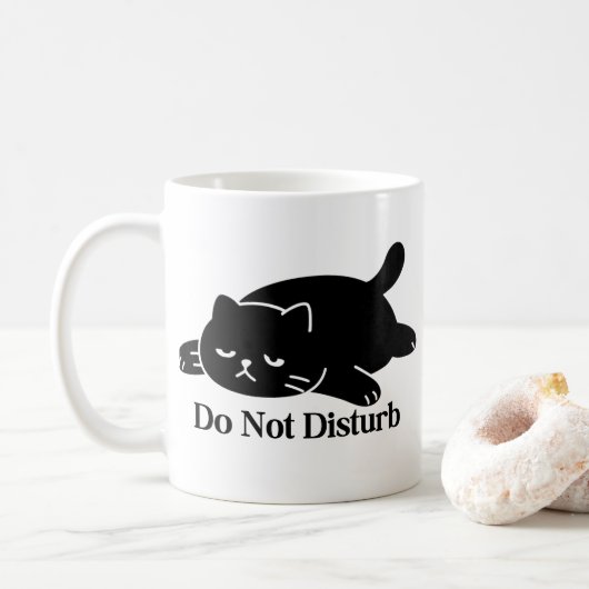 邪魔しないで 怠け黒猫マグ かわいい猫 コーヒーマグカップ (ドーナツ)