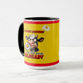 邪魔しない – 牛おもしろいのマグカップ マグカップ (正面左)