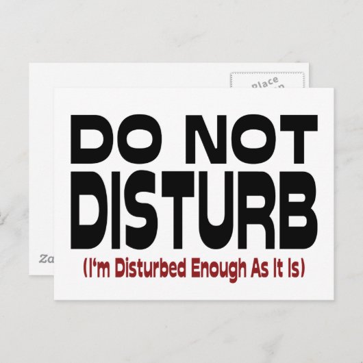 邪魔するな – 私は十分に動揺している ポストカード (正面/裏面)