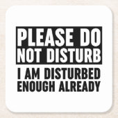 邪魔をして邪魔をしないで下さい スクエアペーパーコースター (正面)