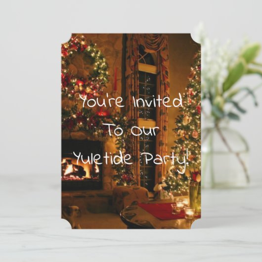 邸宅の木々と暖炉 招待状 (スタンド正面)