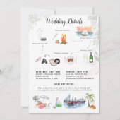 邸宅ヴィラ | 結婚式ウィークエンドのイラスト 招待状 (裏面)