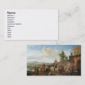 邸宅(キャンバスの油)による狩りのパーティー 名刺 (正面/裏面)