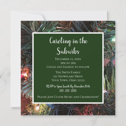 郊外で歌われるグリーンミュージック・クリスマス 招待状 (正面)