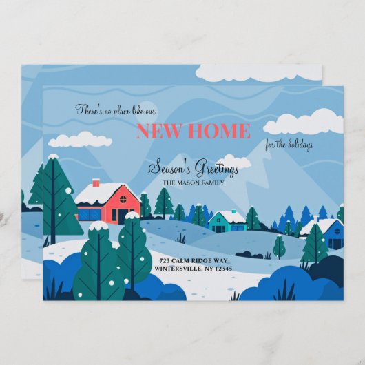 郊外の休日引っ越しのお知らせ シーズンカード (正面/裏面)