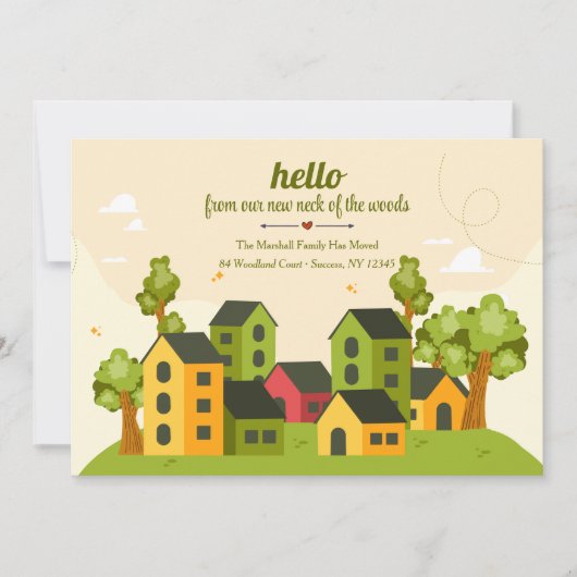 郊外の住宅引越し案内 案内状 (正面)