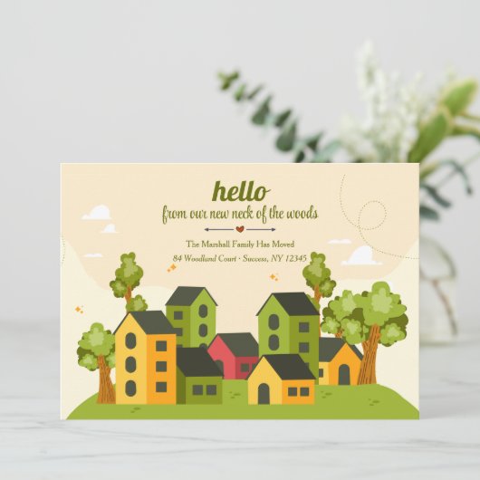 郊外の住宅引越し案内 案内状 (スタンド正面)