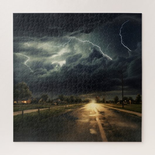 郊外の雷雨 ジグソーパズル (縦)