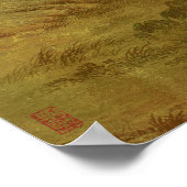 郊外の馬の放牧ファインアート ポスター (角)