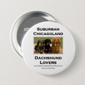 郊外のChicagolandのダックスフントの恋人 缶バッジ (正面&裏面)