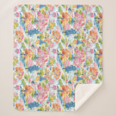 郊外トイルカラフルツリーラインヴィレッジシーン シェルパブランケット (正面)