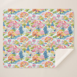 郊外トイルカラフルツリーラインヴィレッジシーン シェルパブランケット