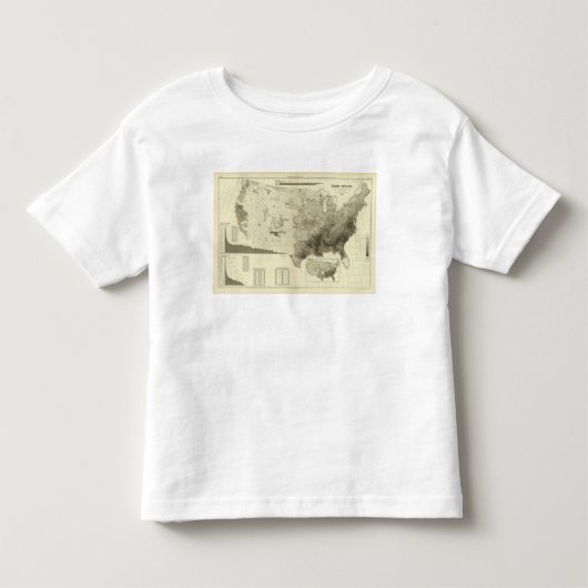 郡による色分けされた人口 トドラーTシャツ (正面)